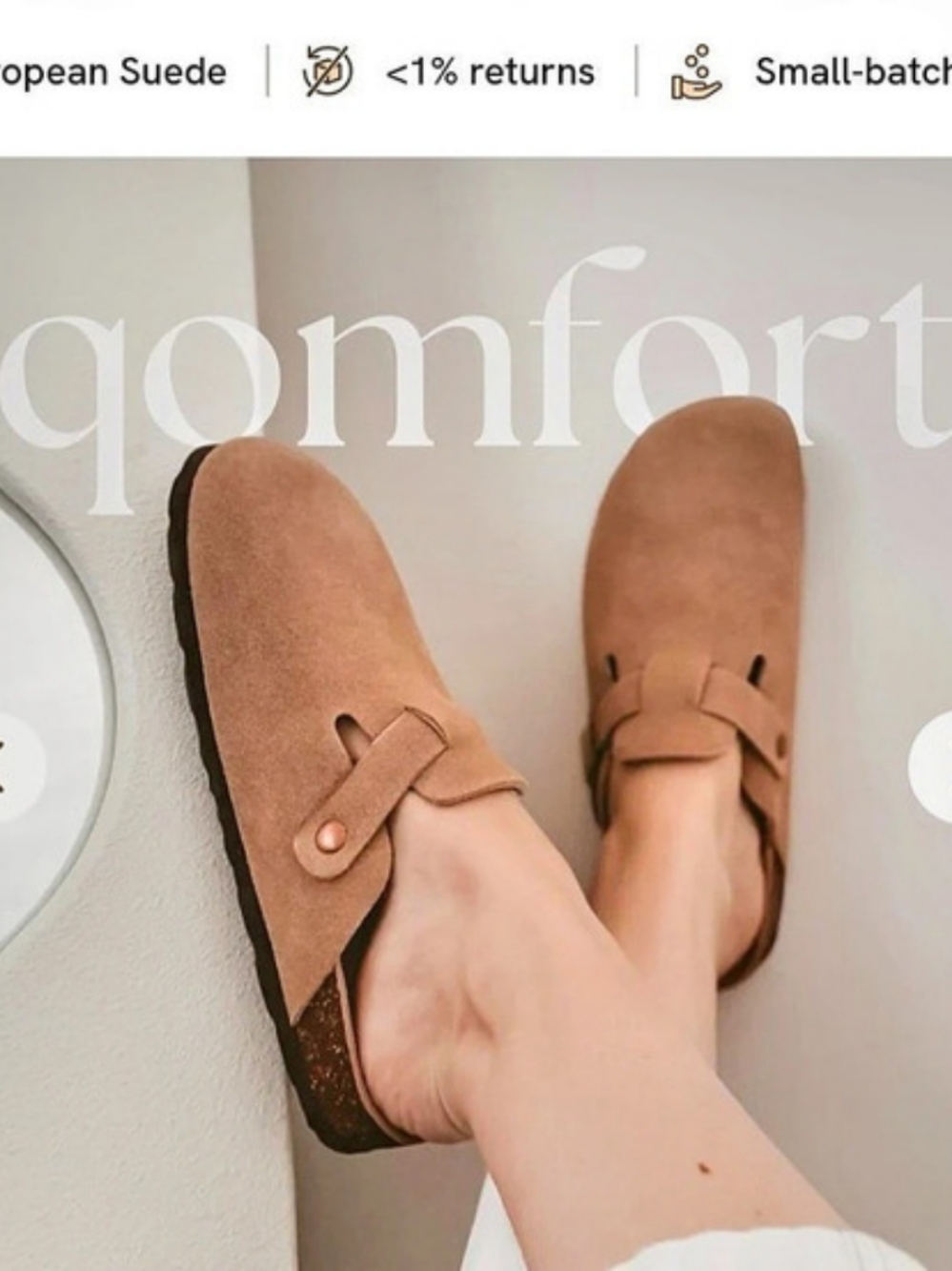 NWT🤎UNISEX Comforto Adj Buckle LeatherSuede ClogsTAN Sz Euro42, WOMAN'S 10.5-11